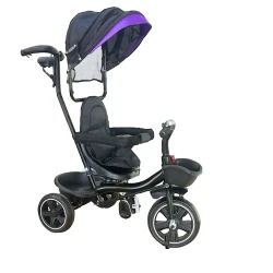 Детский трехколесный велосипед ZKB2022-2, черный, фиолетовый Детский трехколесный велосипед ZKB2022-2, черный, фиолетовый