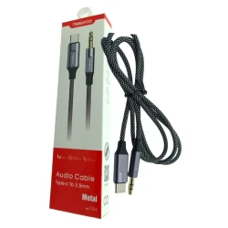 Kabel Tranyoo AUX to Type-C E14 Grey