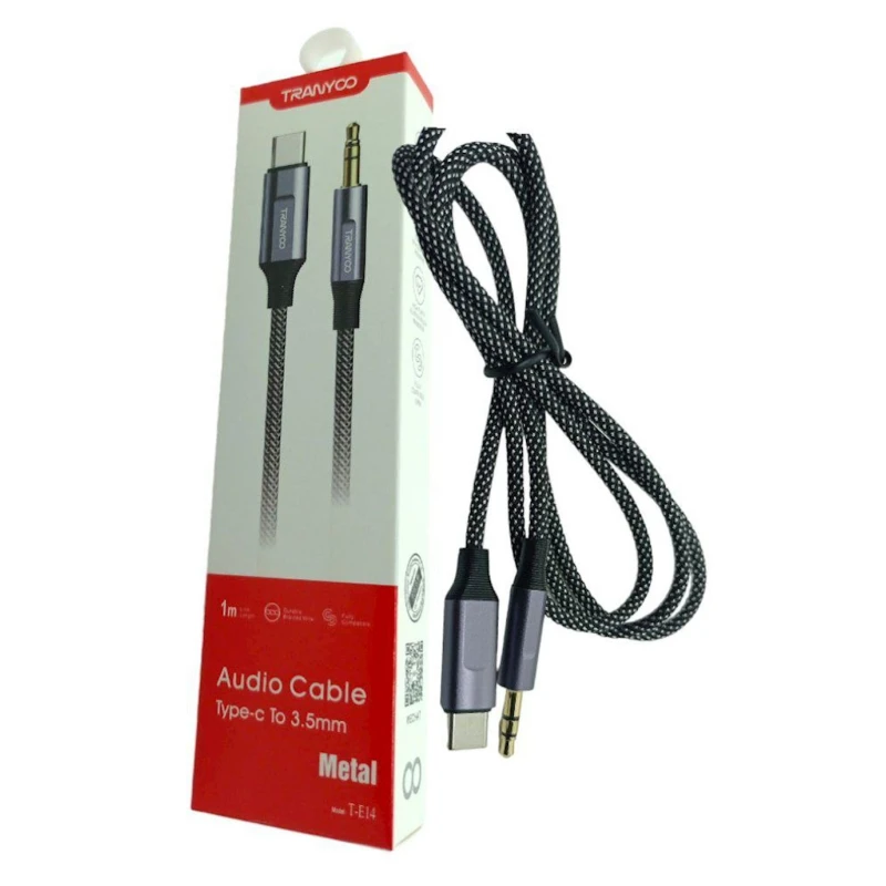 Kabel Tranyoo AUX to Type-C E14 Grey