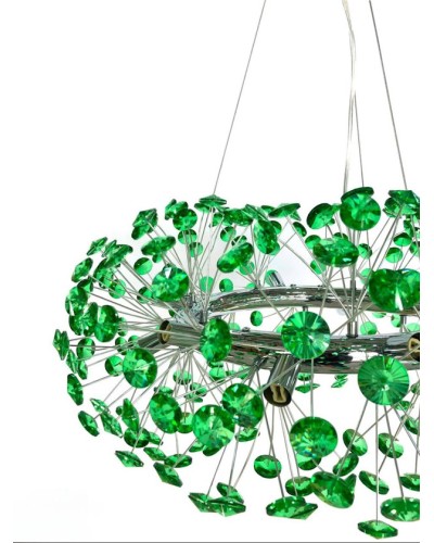 Asma çilçıraq 5179-600, yaşıl, LED, G9, metal xrom/yaşıl büllur - YAŞIL 5179-600
