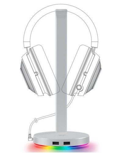 Qulaqlıq üçün altlıq Razer Base Station V2 Chroma Mercury (RC21-01510300-R3M1)