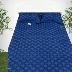 Örtük və yastıq üzü dəsti Narlı 000797, örtük 240x260 sm, yastıq üzü 2 əd x 50x70 sm, ikinəfərlik, göy