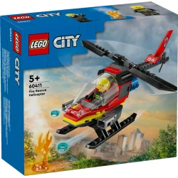 Конструктор LEGO City Fire Rescue Helicopter 60411, 5+ лет, 85 элементов