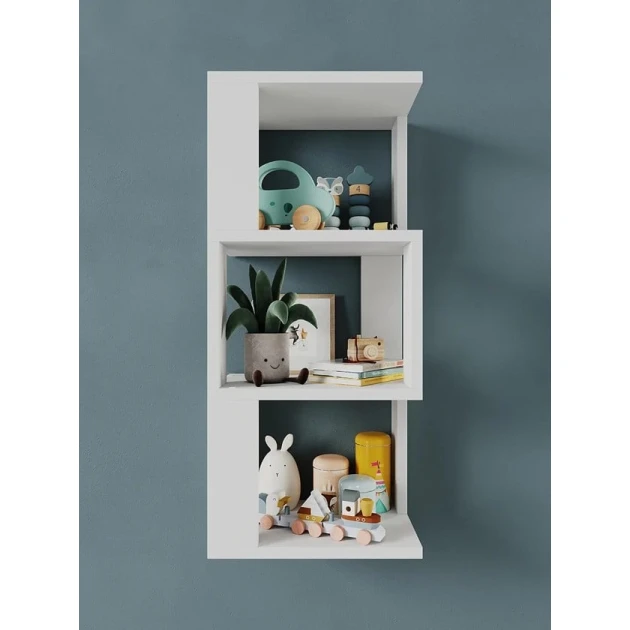 Divar rəfi Art Mebel 13, laminat, 68х30х20 sm, ağ