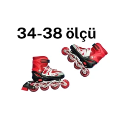 Роликовые коньки Power 1865, размер 34-38, красные