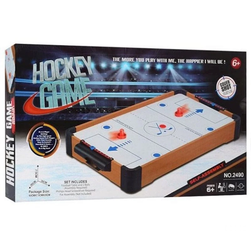 Настольный аэрохоккей, коричневый/белый