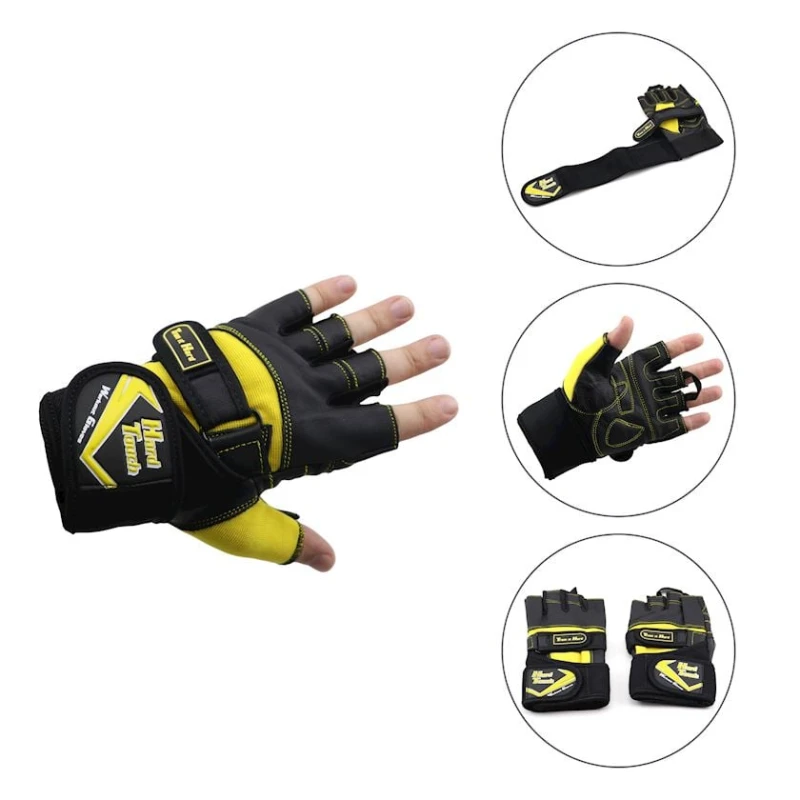 Перчатки для фитнеса Hard Touch 392980528, черные/желтые Перчатки для фитнеса Hard Touch 392980528, черные/желтые