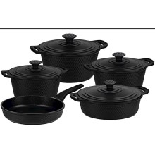 Qab-qacaq dəsti Oms SHA-00002493, qranit, qara, 9 parça