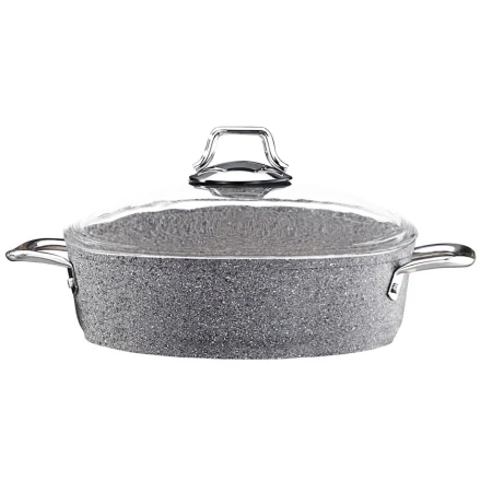 Сотейник Shosman 4865, гранит, с крышкой, 28 см, серая Сотейник Shosman 4865, гранит, с крышкой, 28 см, серая