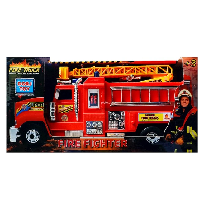 Yanğın maşını Dorj Toy Fire Fighter, 19x51 sm, plastik, rəngbərəng