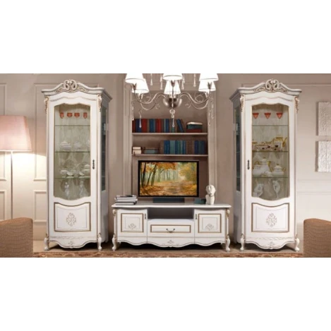 Буфет и два однодверных серванта для столовой и гостиной Allegro, кремовый, 632х1626х470/2270х830х563, белорусского производства Буфет и два однодверных серванта для столовой и гостиной Allegro, кремовый, 632х1626х470/2270х830х563, белорусского производства
