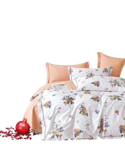Yataq dəsti Narlı 000932, yorğan üzü 200x220 sm, mələfə 240x260 sm, 2 yastıq üzü 50x70 sm, ikinəfərlik, pambıq/satin, rəngbərəng