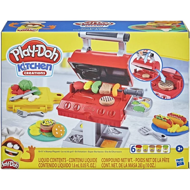 Набор для лепки Hasbro Play-Doh F0652 Kitchen Creations Grill N' Stamp, 3+ лет Набор для лепки Hasbro Play-Doh F0652 Kitchen Creations Grill N' Stamp, 3+ лет