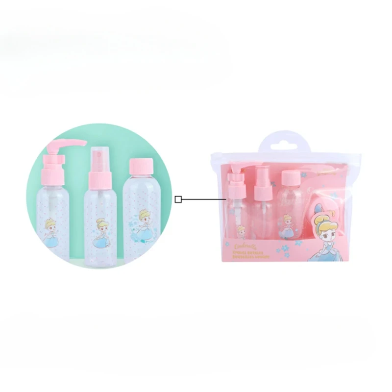 Дорожный набор бутылок для косметических средств Miniso Disney Princess Cinderella 5 предметов Дорожный набор бутылок для косметических средств Miniso Disney Princess Cinderella 5 предметов