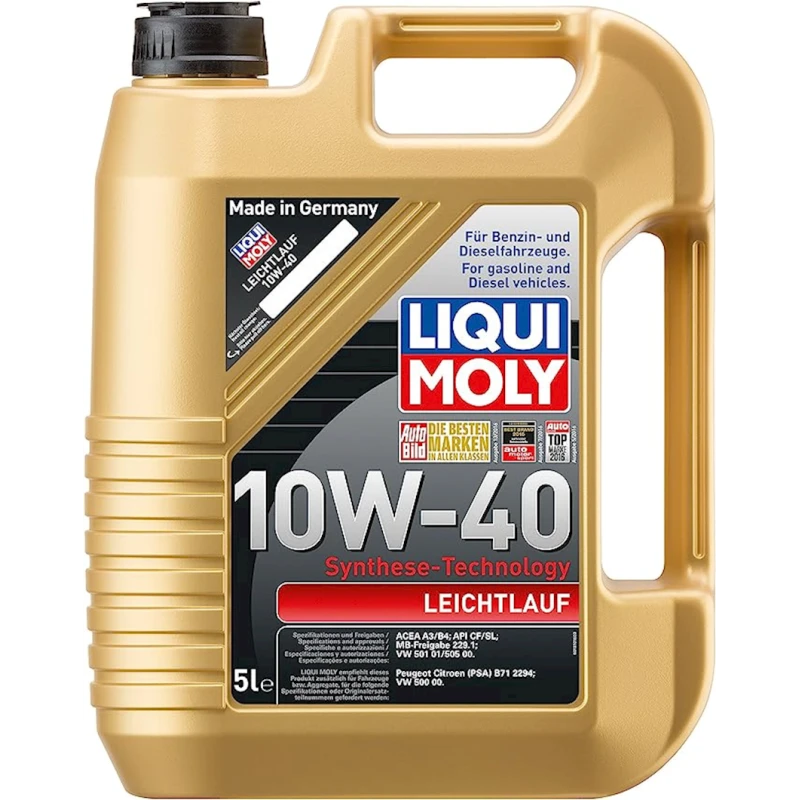 Моторное масло Liqui Moly Leichtlauf 10W-40, 5 л Моторное масло Liqui Moly Leichtlauf 10W-40, 5 л