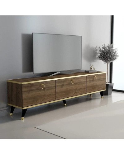 TV üçün tumba 004, 180x55x33 sm, laminat, qəhvəyi/qızılı
