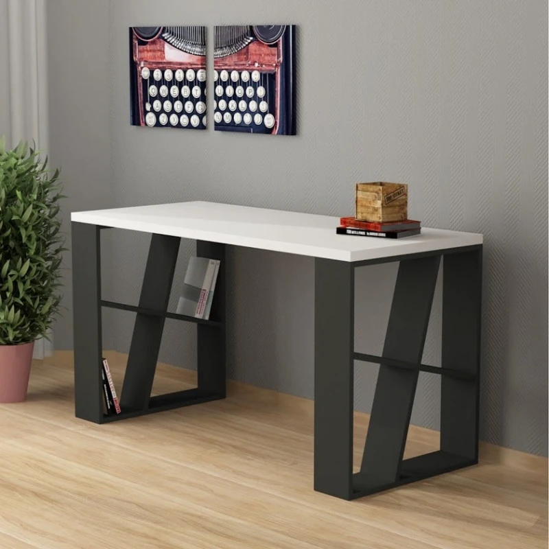 Компьютерный стол Art Mebel Art_Komp_Masası 163, черный/белый, 75x137x60 см Компьютерный стол Art Mebel Art_Komp_Masası 163, черный/белый, 75x137x60 см