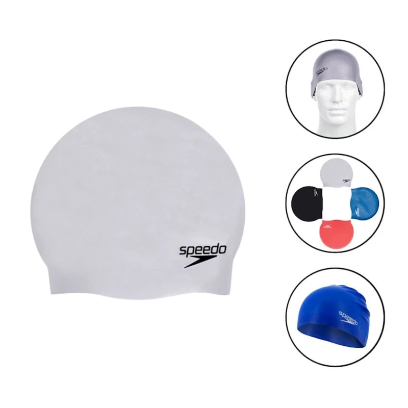 Üzgüçülük papağı Speedo 031566 1317, hər kəs üçün, boz, standart Üzgüçülük papağı Speedo 031566 1317, hər kəs üçün, boz, standart