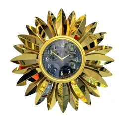 Настенные часы Подсолнух 6240_leatherclock60, золотистый, 60x60 см