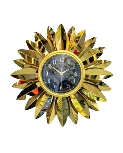 Настенные часы Подсолнух 6240_leatherclock60, золотистый, 60x60 см