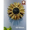 Настенные часы Подсолнух 6240_leatherclock60, золотистый, 60x60 см