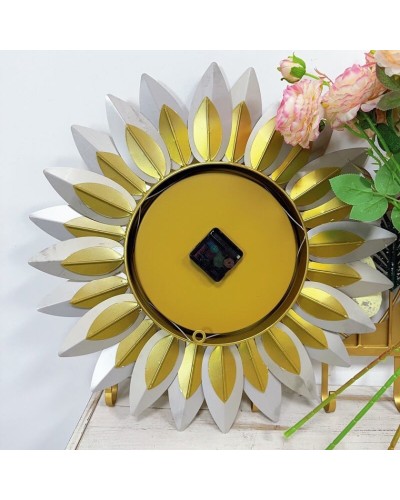 Настенные часы Подсолнух 6240_leatherclock60, золотистый, 60x60 см