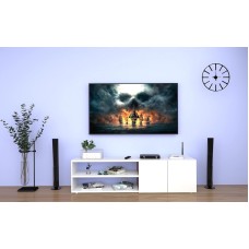 TV üçün tumba Ev Plus Sandra, LDSP, ağ, 180x30x40 sm