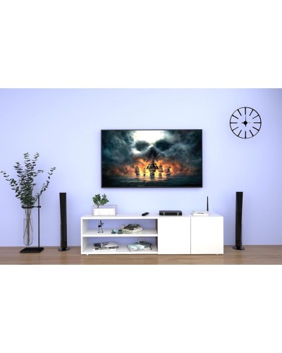 TV üçün tumba Ev Plus Sandra, LDSP, ağ, 180x30x40 sm