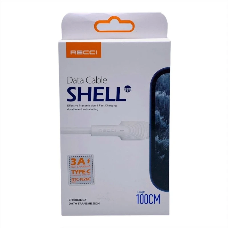 Kabel USB Type-C Recci RTC-N26C, 1 m, ağ