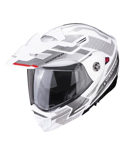 Motosiklet dəbilqəsi Scorpion ADX-2 Carrera Pearl White-Silver M