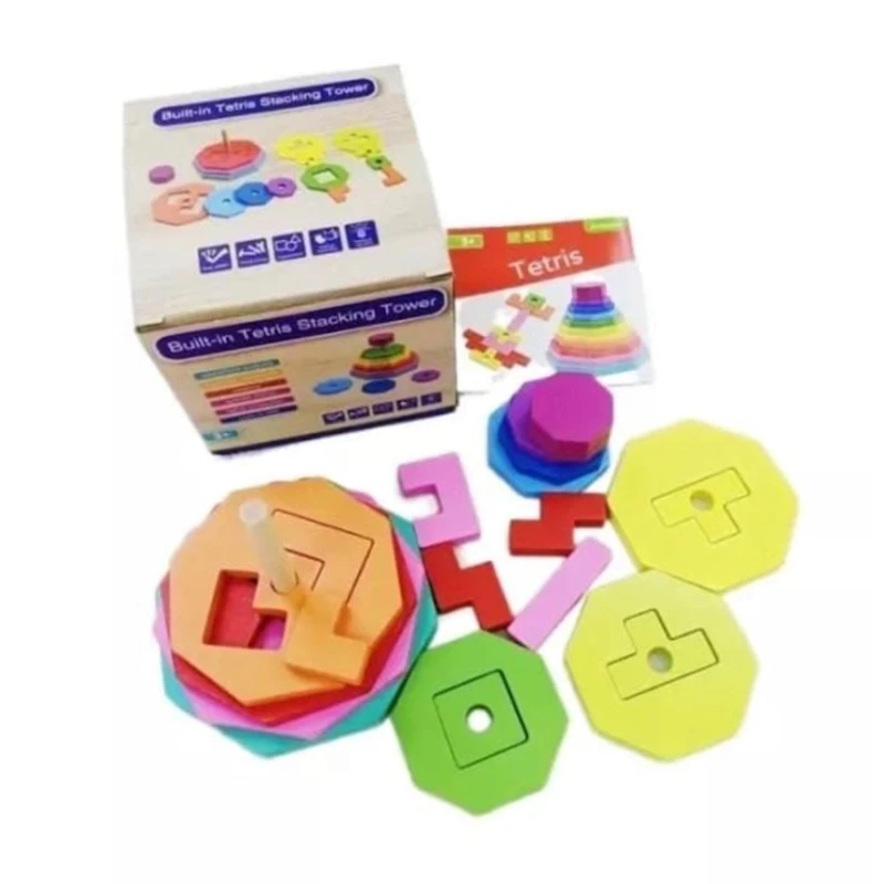 Пирамидка Tetris Stacking Tower, дерево, 3+ лет