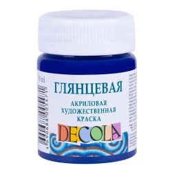 Акриловая краска Decola глянцевая, темно-синий, 50 мл
