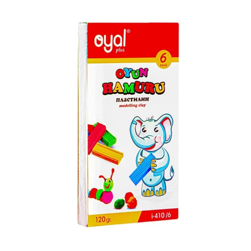 Пластилин нелипкий Oyal Plus, 6 шт, разноцветные, 82x151x16 мм, 120 г, картонная коробка, 3+ лет Пластилин нелипкий Oyal Plus, 6 шт, разноцветные, 82x151x16 мм, 120 г, картонная коробка, 3+ лет