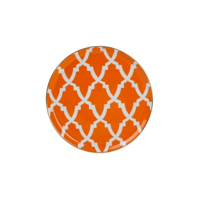 Тарелка Porland Morocco 04AP018857, фарфор, оранжевая, 20 см Тарелка Porland Morocco 04AP018857, фарфор, оранжевая, 20 см