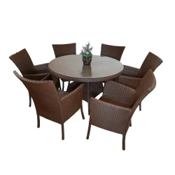 Bağ üçün mebel dəsti Zili Rattan Rim, 6 nəfərlik, qəhvəyi; masa ölçüsü: diametr 120 sm, hündürlüyü 75 sm; kreslo ölçüsü: eni 58 sm, hündürlüyü 90 sm Bağ üçün mebel dəsti Zili Rattan Rim, 6 nəfərlik, qəhvəyi; masa ölçüsü: diametr 120 sm, hündürlüyü 75 sm; kreslo ölçüsü: eni 58 sm, hündürlüyü 90 sm