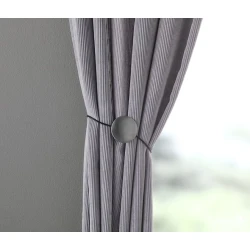 Держатель для штор JYSK Dryna, 1 шт, 22 см, алюминий/натуральная кожа, серебристый