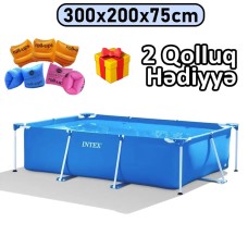Hovuz Intex 3834TX28272Q2, karkas, həcm 3834 l, mavi, 300x200x75 sm, düzbucaq - 3834TX28272Q2