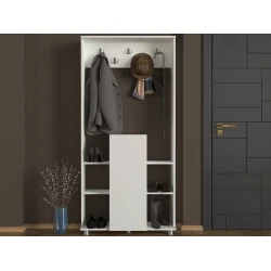 Напольная вешалка Ev Plus ev_13111206, ЛДСП, белая, 1900x900x310 мм Напольная вешалка Ev Plus ev_13111206, ЛДСП, белая, 1900x900x310 мм