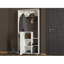 Напольная вешалка Ev Plus ev_13111206, ЛДСП, белая, 1900x900x310 мм Напольная вешалка Ev Plus ev_13111206, ЛДСП, белая, 1900x900x310 мм