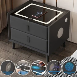 Tumba Nurayza Concept Smart 101, MDF/eko dəri/şüşə, 45x40x45 sm