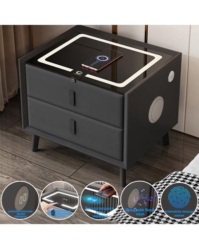 Tumba Nurayza Concept Smart 101, MDF/eko dəri/şüşə, 45x40x45 sm