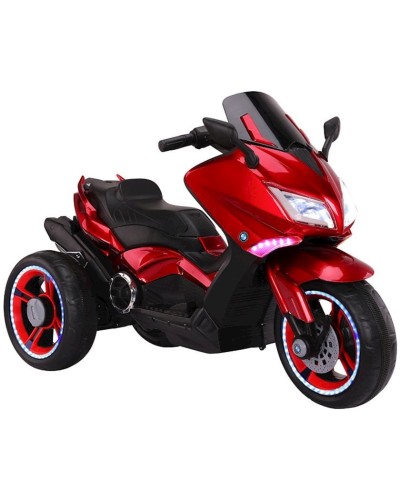 Uşaq elektrik motosikli Zies CN.M-1208, 2 motor, 2 saat işləmə müddəti, ksenon faraları, səs effektləri, 14.36 kq, qırmızı