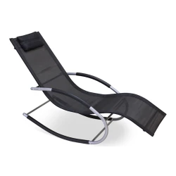 Кресло-шезлонг Garden Point, 145x63x90 см, металл/текстиль, черное Кресло-шезлонг Garden Point, 145x63x90 см, металл/текстиль, черное