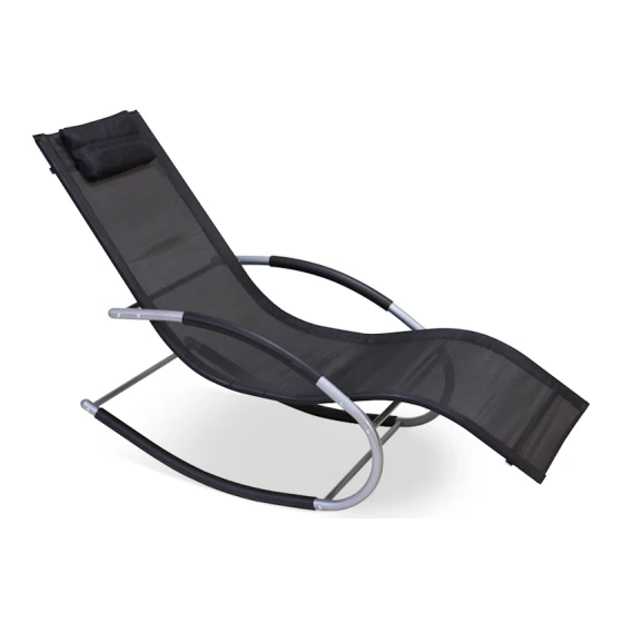 Кресло-шезлонг Garden Point, 145x63x90 см, металл/текстиль, черное Кресло-шезлонг Garden Point, 145x63x90 см, металл/текстиль, черное