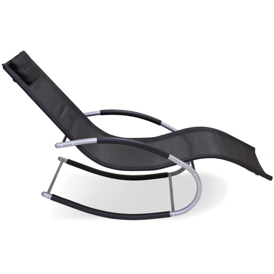 Кресло-шезлонг Garden Point, 145x63x90 см, металл/текстиль, черное Кресло-шезлонг Garden Point, 145x63x90 см, металл/текстиль, черное