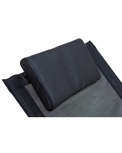 Şezlonq-kreslo Garden Point, 145x63x90 sm, metal/parça, qara