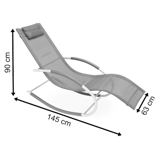 Кресло-шезлонг Garden Point, 145x63x90 см, металл/текстиль, черное Кресло-шезлонг Garden Point, 145x63x90 см, металл/текстиль, черное