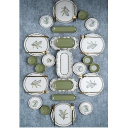 Десертный сервиз Acar Vegas, 31 предметов, 6 персон, керамика, зеленый/белый Десертный сервиз Acar Vegas, 31 предметов, 6 персон, керамика, зеленый/белый