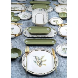 Десертный сервиз Acar Vegas, 31 предметов, 6 персон, керамика, зеленый/белый Десертный сервиз Acar Vegas, 31 предметов, 6 персон, керамика, зеленый/белый