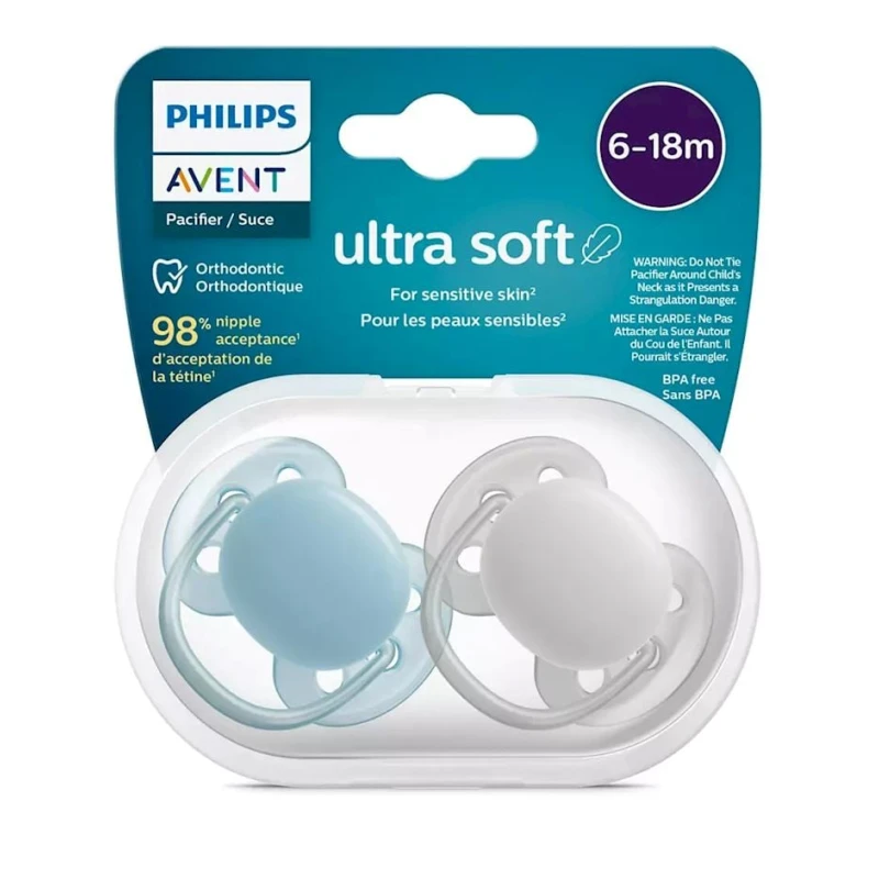 Набор пустышек Philips AVENT Ultra Soft SCF091/17, 6-18 мес, силикон